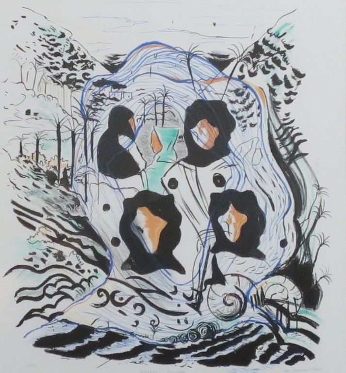 Nour -Edinne Jarram: Litho, Pensees nomades - Ingelijst kopen? Bied vanaf 20!