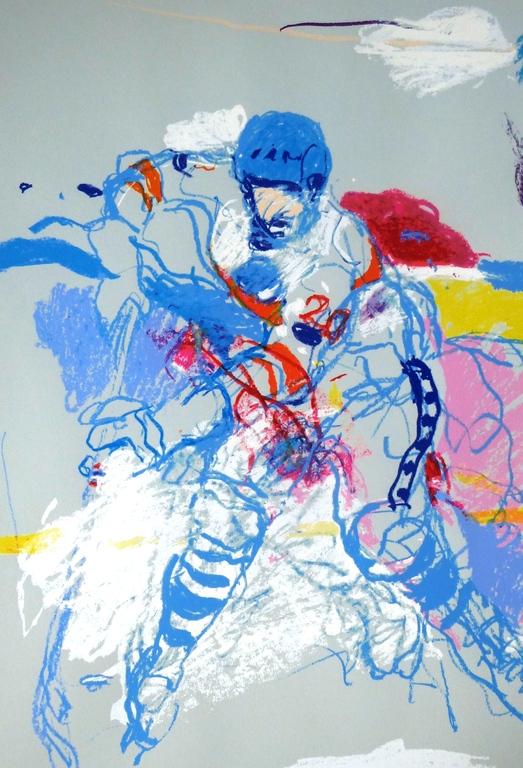 Jan van Diemen, zeefdruk: IJshockeyspeler  , 1981, handgesigneerd, Aanbieding!! kopen? Bied vanaf 69!