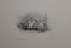 Cisca Simons - Cisca Simons, litho Voormalig Brugpost Weesp. beeldformaat 16 x 27 cm. kopen? Bied vanaf 25!