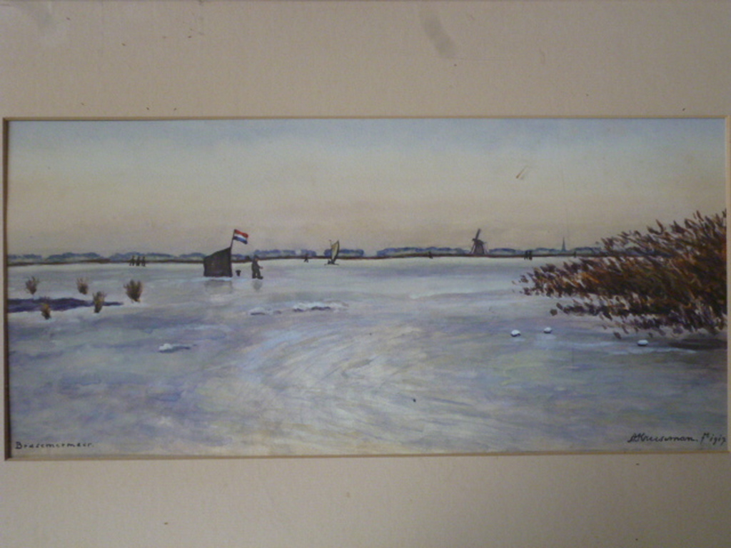 Adriaan Kruseman - aquarel - Brasemermeer verkocht voor € 116!