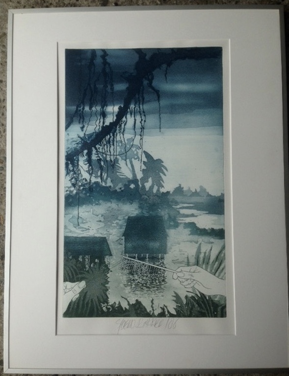 SJOERD BAKKER  1943 - aquatint ets 66 x 52 cm hand gesigneerd. kopen? Bied vanaf 65!
