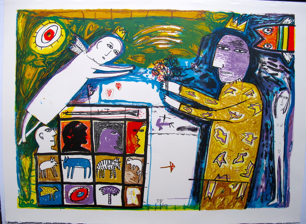 Dodog Soeseno, kleurenlitho kopen? Bied vanaf 50!