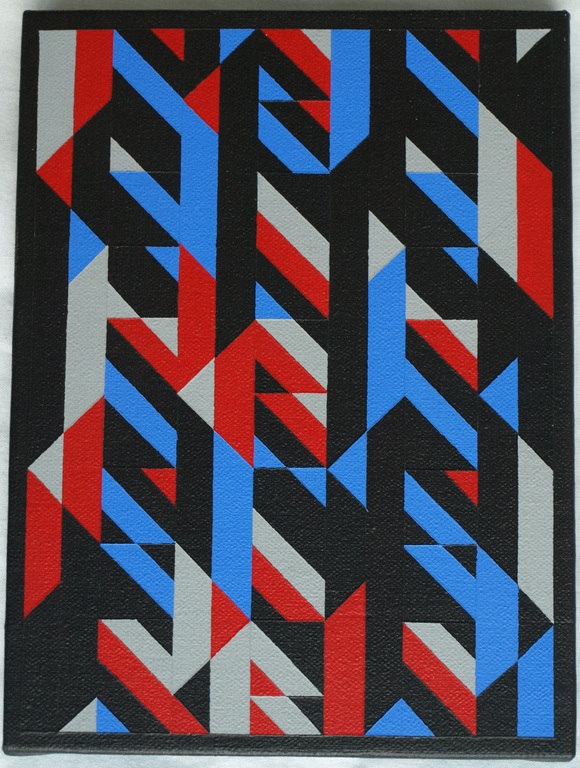 Nigel Kent : Acrylverf op doek – Compositie #90 - Ingelijst - 1992 verkocht voor € 40!