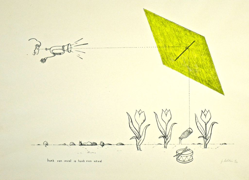 Pieter Holstein: Litho. Hoek van inval is hoe van uitval verkocht voor € 80!