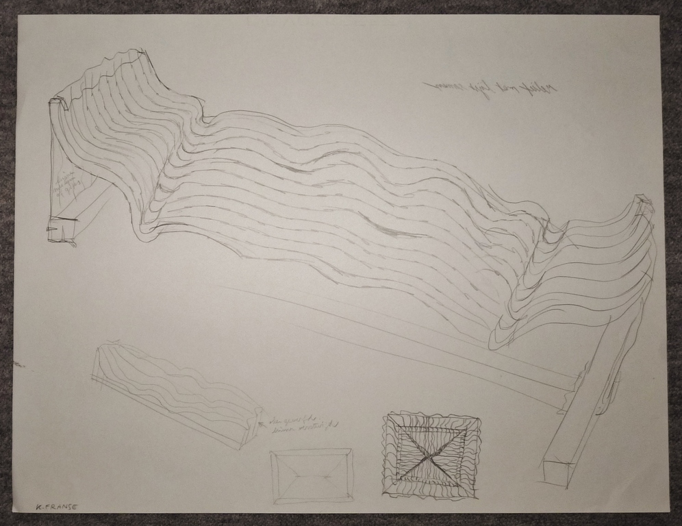 Kees Franse, Tekening, Ontwerptekening, Gesigneerd kopen? Bied vanaf 40!