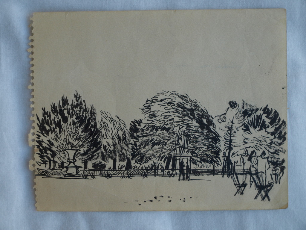 Charles Eyck : Tekening , Bomen – gesigneerd – ca 1935 kopen? Bied vanaf 1!