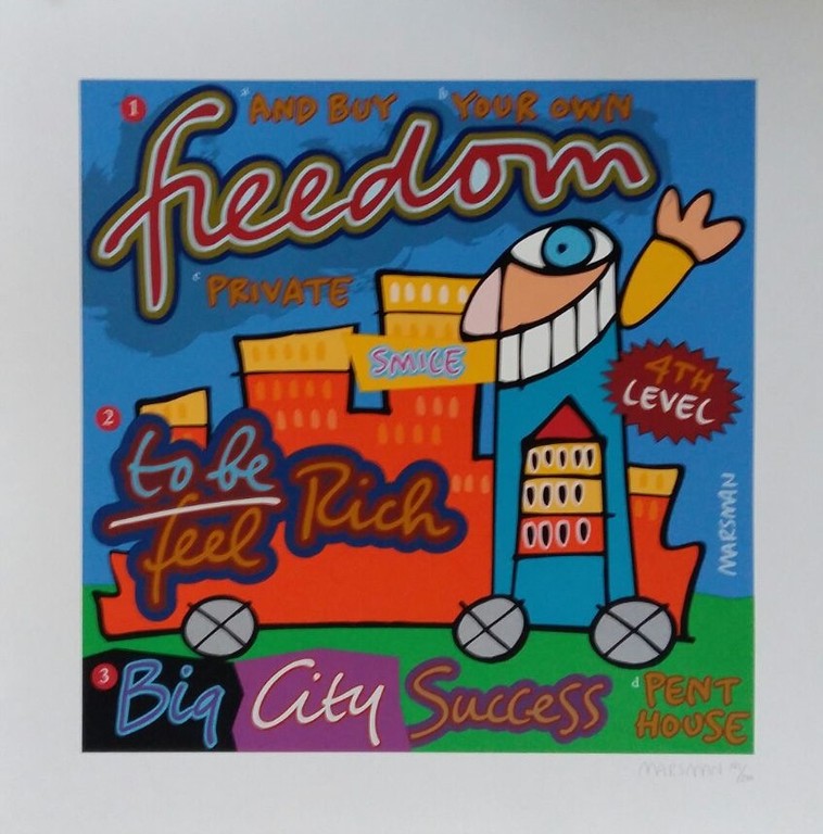 Originele zeefdruk van Jean Paul Marsman - Freedom kopen? Bied vanaf 1!