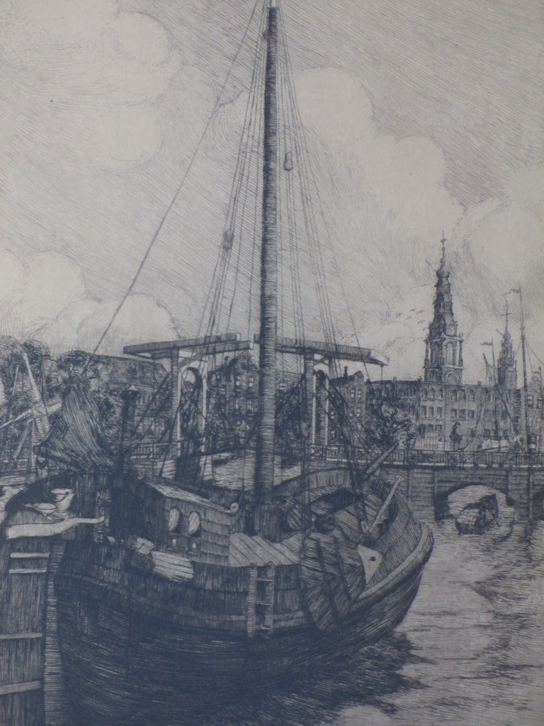 Hendrik Lesage, Amsterdams stadsgezicht met Westertoren, Ets kopen? Bied vanaf 35!