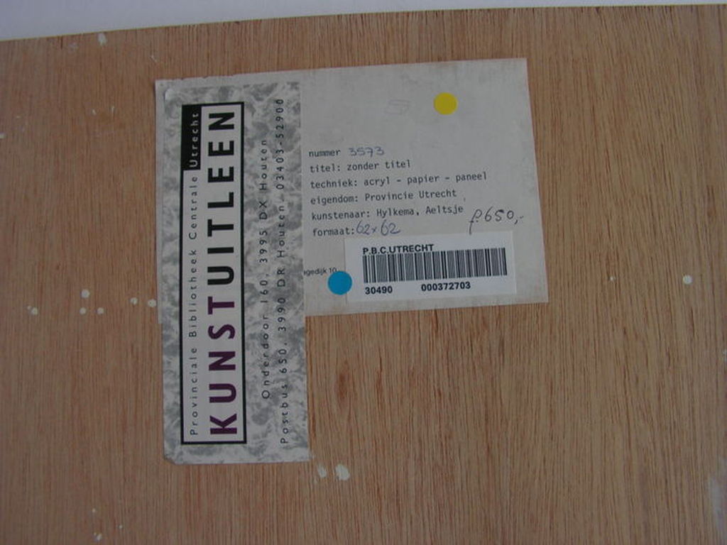 Aeltsje Hylkema - Zonder titel - acryl op papier [op board bevestigd] - 1988 kopen? Bied vanaf 1!