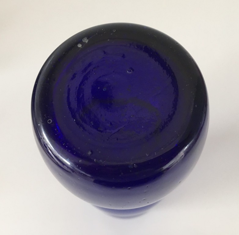 Ritzenhoff Glaswerke Marsberg - Cobalt blauw vintage glazen bubbel vaasje kopen? Bied vanaf 15!