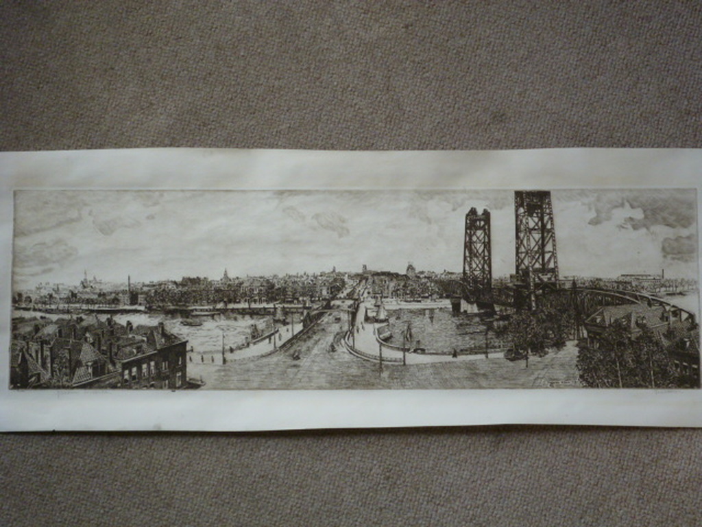 Frans de Groen - ets - Panorama Rotterdam kopen? Bied vanaf 35!