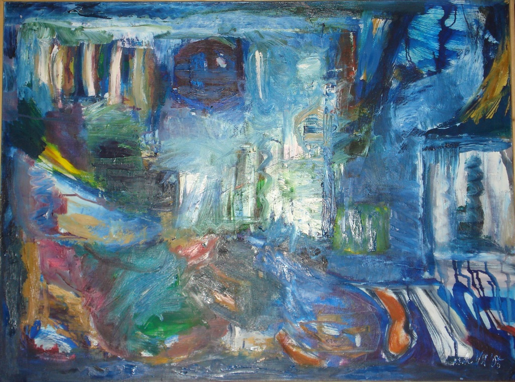 Schitterend abstract schilderij van M de Vos. (Emina Swaen) kopen? Bied vanaf 60!