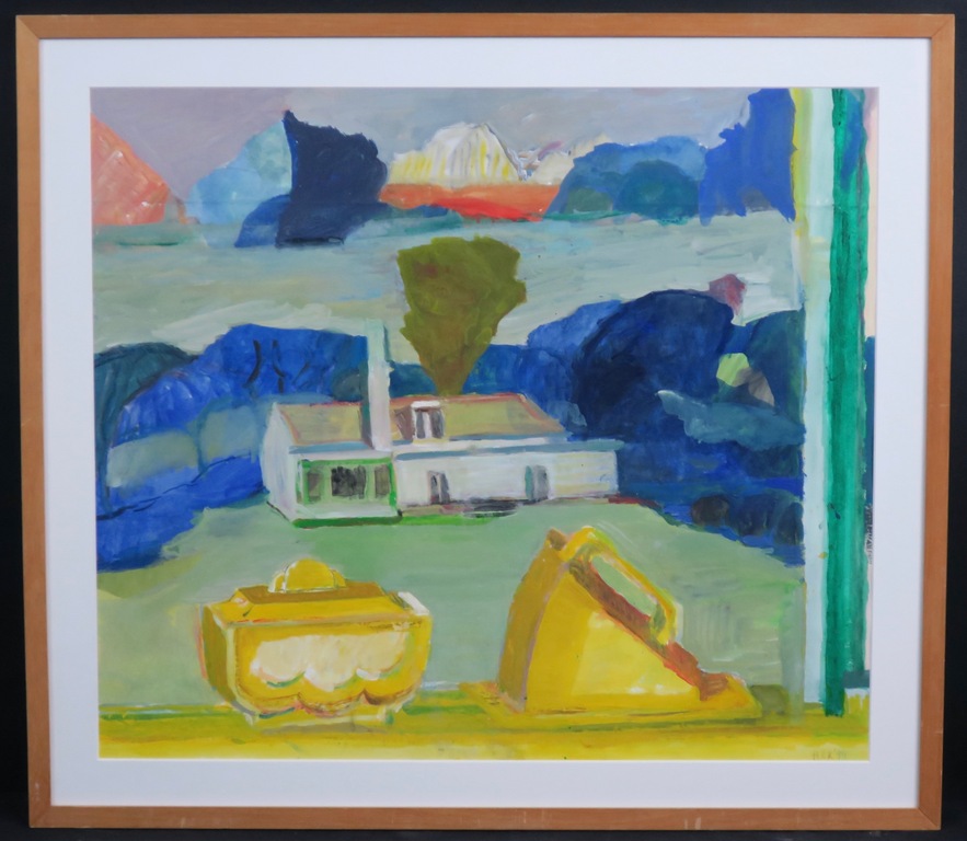 Hans Ebeling Koning: Gouache, Kaasstolp en botervloot -Ingelijst kopen? Bied vanaf 60!