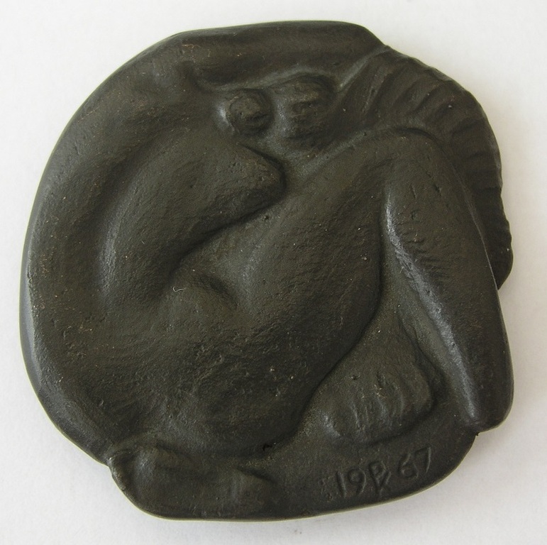Fred Carasso: Bronzen penning 1967, Leda en de Zwaan kopen? Bied vanaf 150!