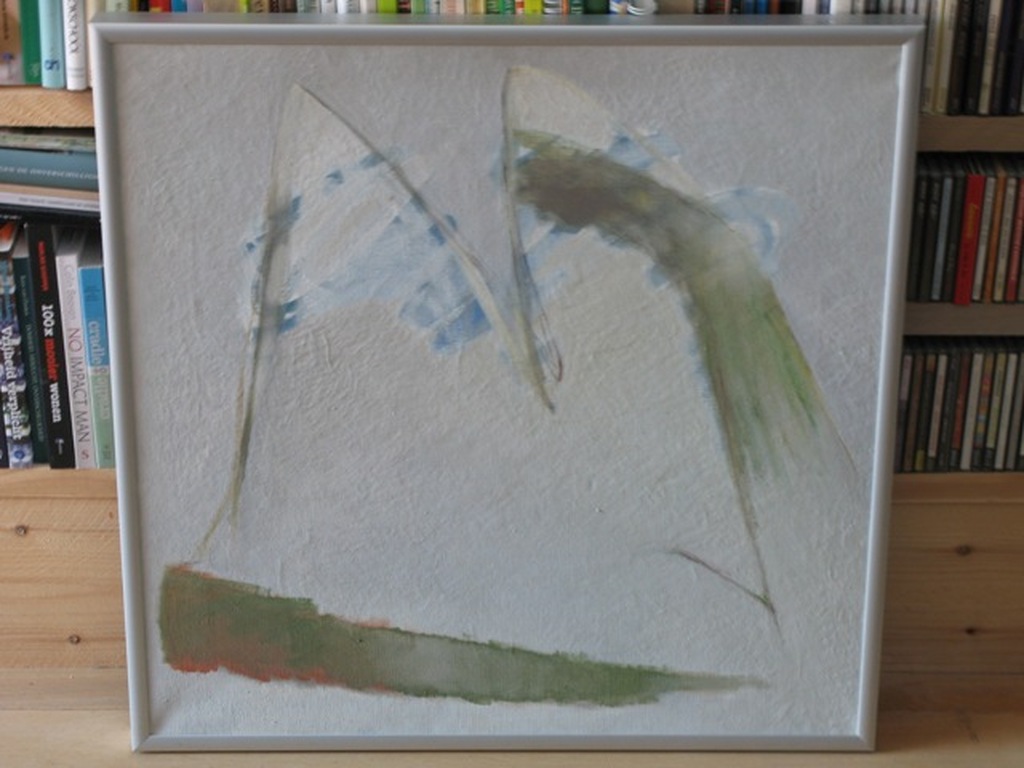 BERT BOERBOOM (ARNHEM) abstract werk in OLIEVERF op LINNEN (Mooi INGELIJST) kopen? Bied vanaf 100!