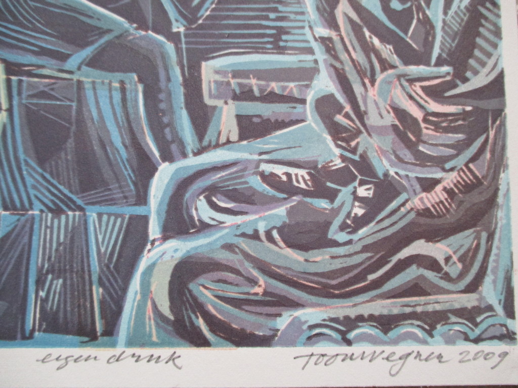 Toon wegner, linosnede, zonder titel kopen? Bied vanaf 30!