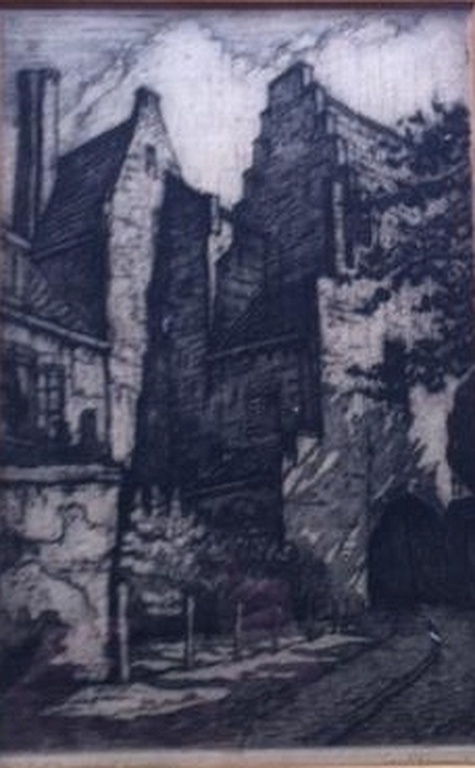 Louis Heijmans, genummerde ets, Kuiperspoort te Middelburg kopen? Bied vanaf 1!