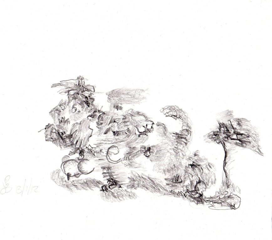 PAUL LOUIS VAN DEN BERGH (1967- ) Gesigneerde Tekening "Island Life" 2012 kopen? Bied vanaf 25!