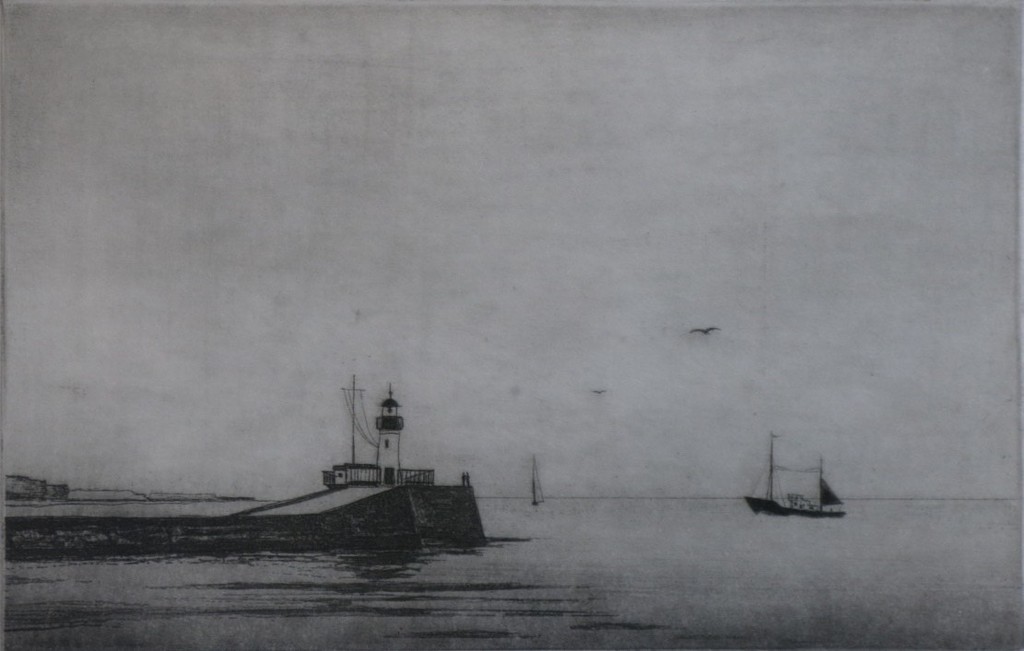 Flip Schrameijer: Ets, Zuiderpier -Ingelijst kopen? Bied vanaf 35!