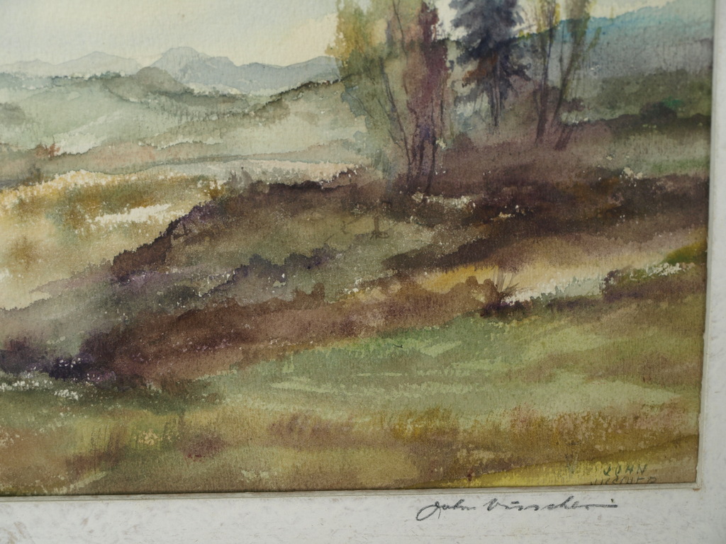 JOHN VISSCHER – Aquarel  – Zandvoort duinen  - Gesigneerd & ingelijst - 1951  kopen? Bied vanaf 1!