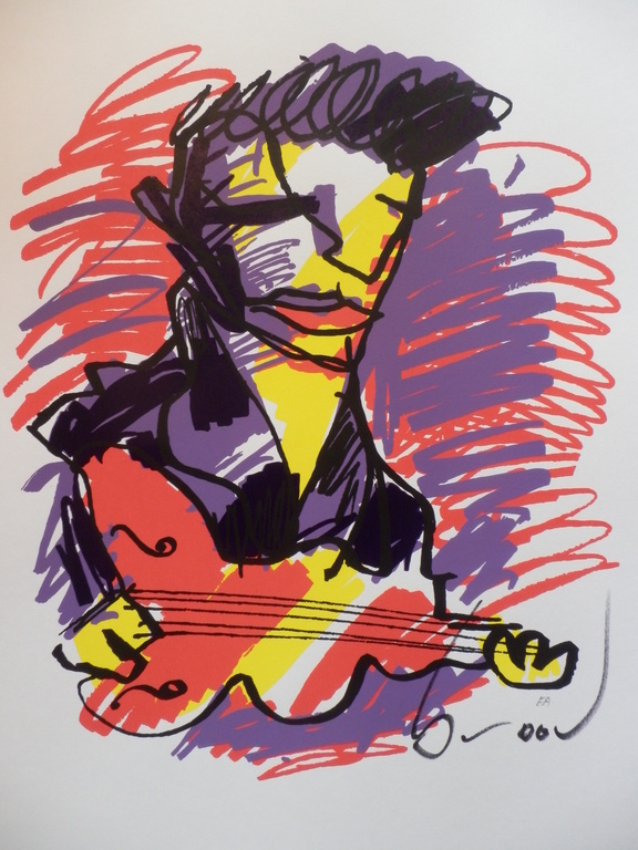 HERMAN BROOD, Gelimiteerde en HANDGESIGNEERDE Zeefdruk  ELVIS verkocht voor € 150!