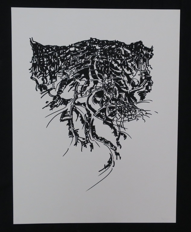 Lot van 3 zeefdrukken van Maarten Beks: o.a. , Abstract landschap I en II kopen? Bied vanaf 20!