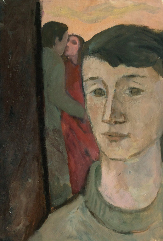 Irene Joffroy - Liefdesscène - olieverf op papier kopen? Bied vanaf 100!