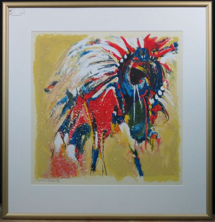 Gerard 't Hart: Zeefdruk, Shamaan - Ingelijst kopen? Bied vanaf 40!