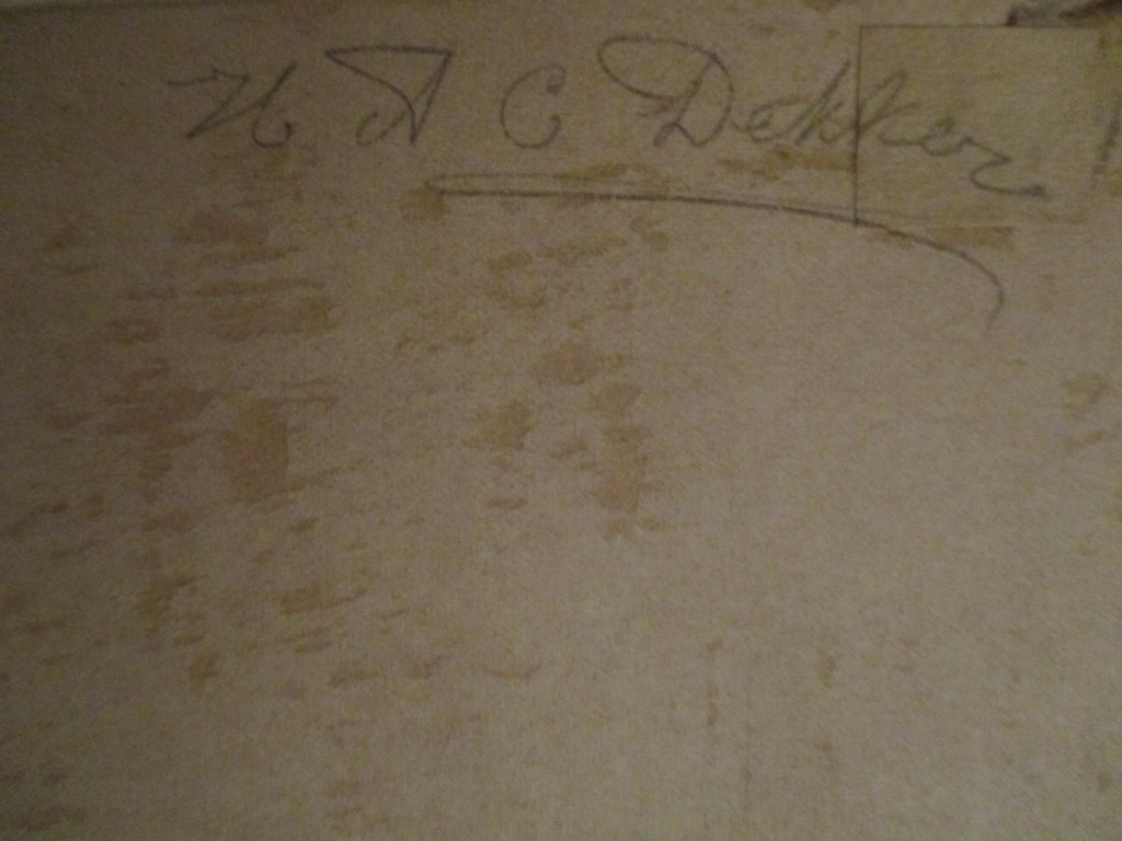 H.A.C Dekker, tekening gesigneerd, lezende vrouw in tuin kopen? Bied vanaf 70!