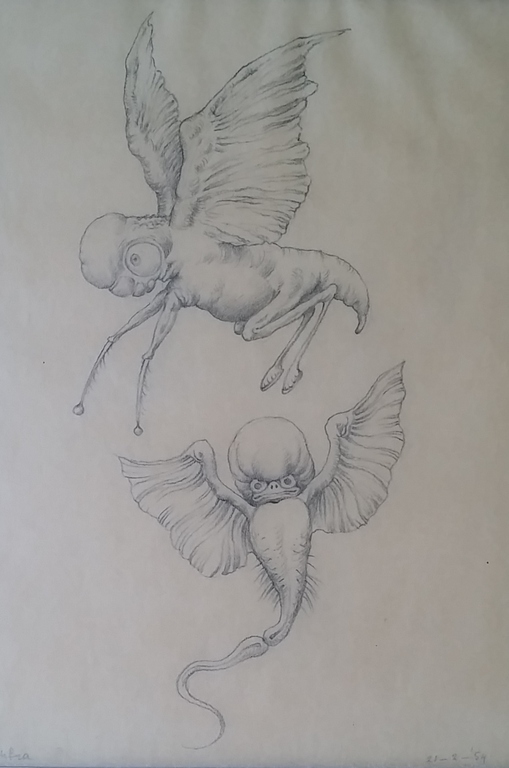 JOHFRA - Originele potloodtekening - Museum Johfra indx nr 19 kopen? Bied vanaf 295!