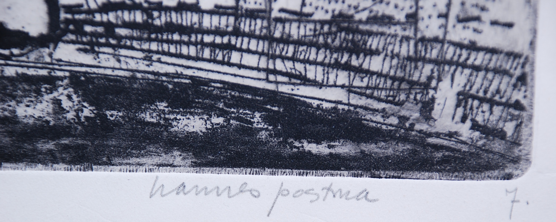 Hannes Postma: Vroege ets. Onder de Poolcirkel uit 1962 kopen? Bied vanaf 35!