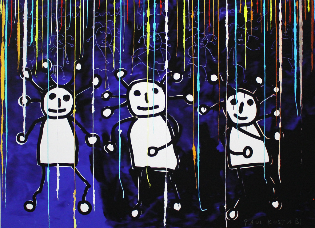 Paul Kostabi. -Rainy Day SPRKL- Giclee 2014. Handgesigneerd en genummerd. verkocht voor € 79!