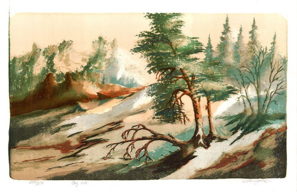 ODD JACOBSEN -LA FORÊT 1, romantische lithografie, handgesigneerd kopen? Bied vanaf 1!