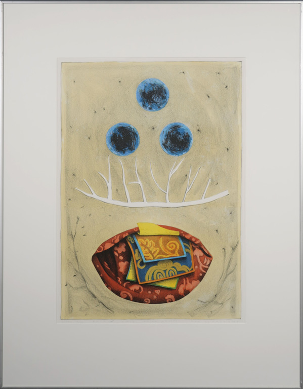 Lon Buttstedt: Litho, Bundle, twig, three points - Ingelijst verkocht voor € 35!