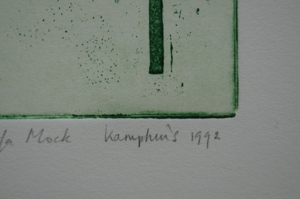 Gerart Kamphuis - gesigneerde ets met reliefdruk - 1992 kopen? Bied vanaf 10!