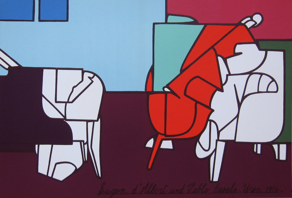 Valerio Adami - lithografie uit DLM 188: Il Concierto d'Albert e Casals verkocht voor € 35!