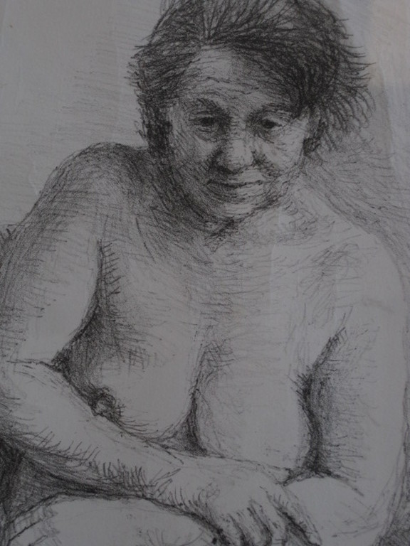 Aat Veldhoen (1934-) litho "zittend naakt" gesigneerd 1964 kopen? Bied vanaf 1!