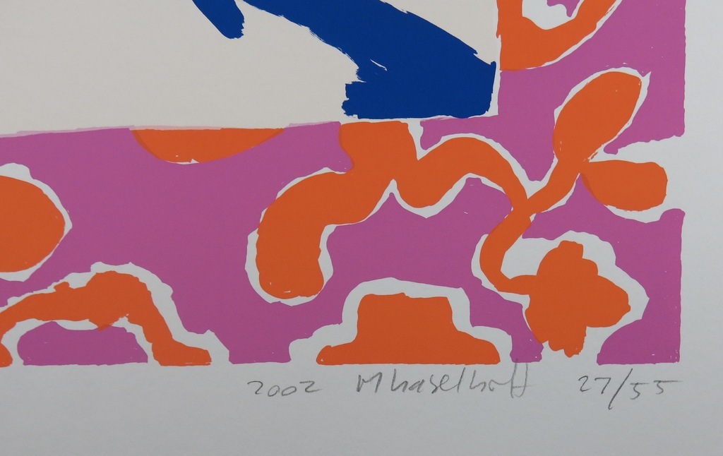 Marianne Haselhoff: Zeefdruk, Portret van een man (blauw) kopen? Bied vanaf 1!