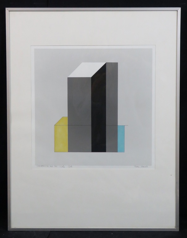 Rob van Unnik: Div.techniek, Compositie nr. 38 - Ingelijst verkocht voor € 35!