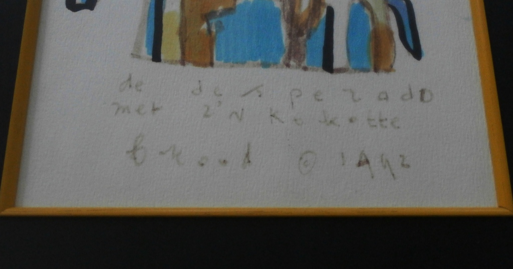 Herman Brood - mooi ingelijste tekening: de desperado met zijn kokotte - 1992 kopen? Bied vanaf 275!