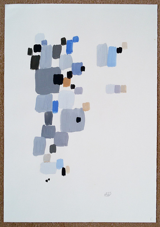 Andre van der Vossen - Abstracte compositie, gouacheverf op papier kopen? Bied vanaf 200!