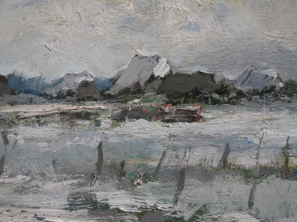 Frans Manders: Olieverf op paneel, Winters landschap - Ingelijst kopen? Bied vanaf 250!