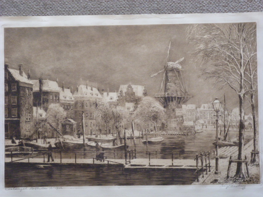 Eugene Rensburg - ets - Coolsingel te Rotterdam anno 1912 verkocht voor € 35!