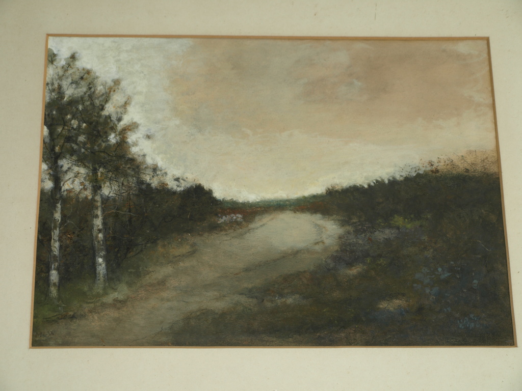 Monogram MvW : Olieverf op papier, Landschap – Haagse School? - ingelijst  kopen? Bied vanaf 1!