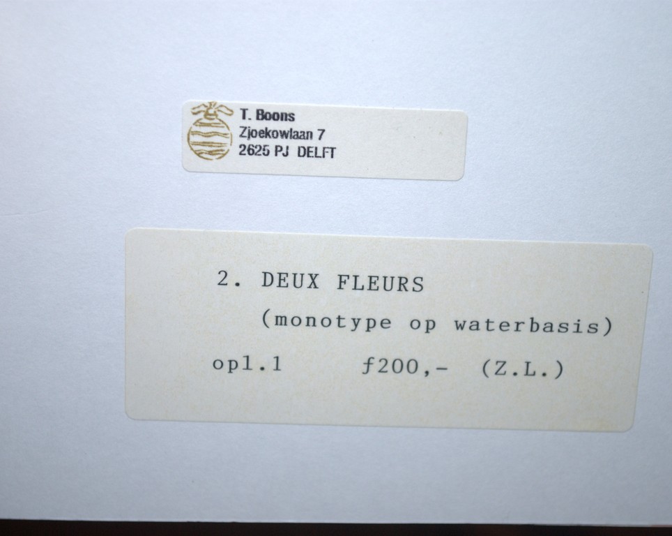 AcheterDeux fleurs, monotype 1999? Enchérissez de 60!