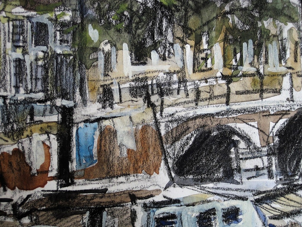 Louis v/d Pol impression. Aquarel "Amsterdam de Prinsengracht" ca. 1950 kopen? Bied vanaf 1!