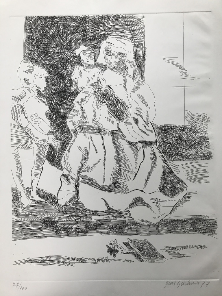 Jan Sierhuis Ets/Litho  madonna met kind  1977 kopen? Bied vanaf 1!
