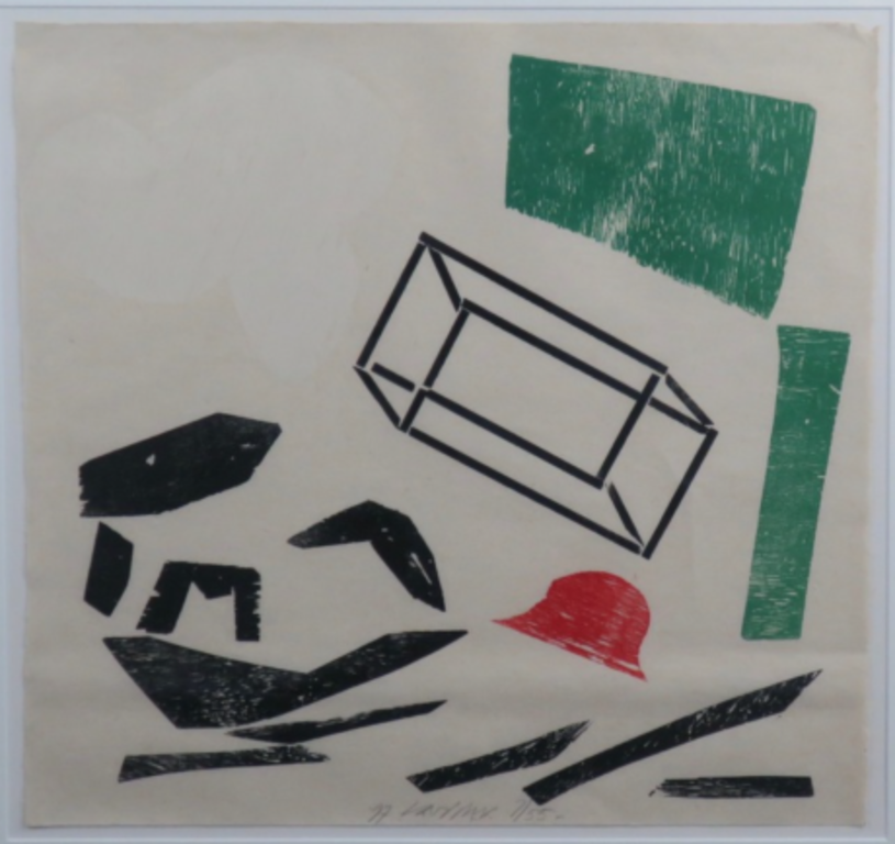 Carel Visser: Houtsnede, Zonder titel kopen? Bied vanaf 40!