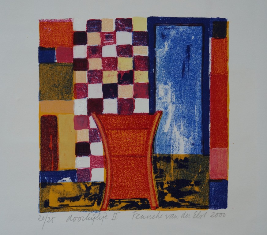 Fenneke van der Elst - twee gesigneerde litho's - doorkijkje I en II kopen? Bied vanaf 1!