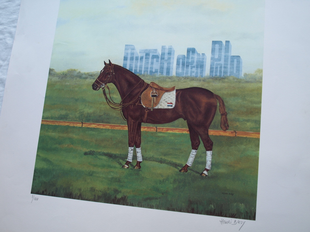 Henri Busy : Litho – Dutch Open Polo – gesigneerd – nr 1 van 100 ex. kopen? Bied vanaf 1!